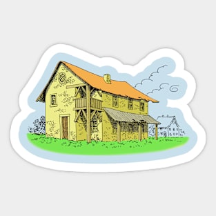 House in old Europe style_02_light color Sticker